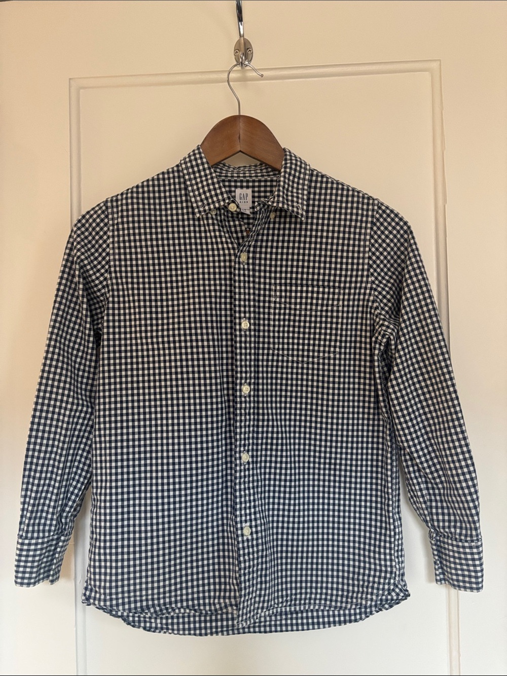 GAP Boys Blue & White Gingham Button-Up Shirt